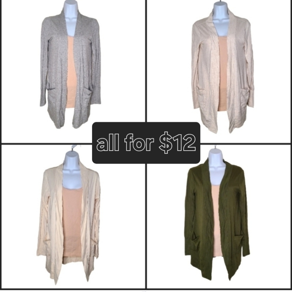 Gap Womens Long Open Cardigan Size Small Lot of 4 Cotton/Modal Blend